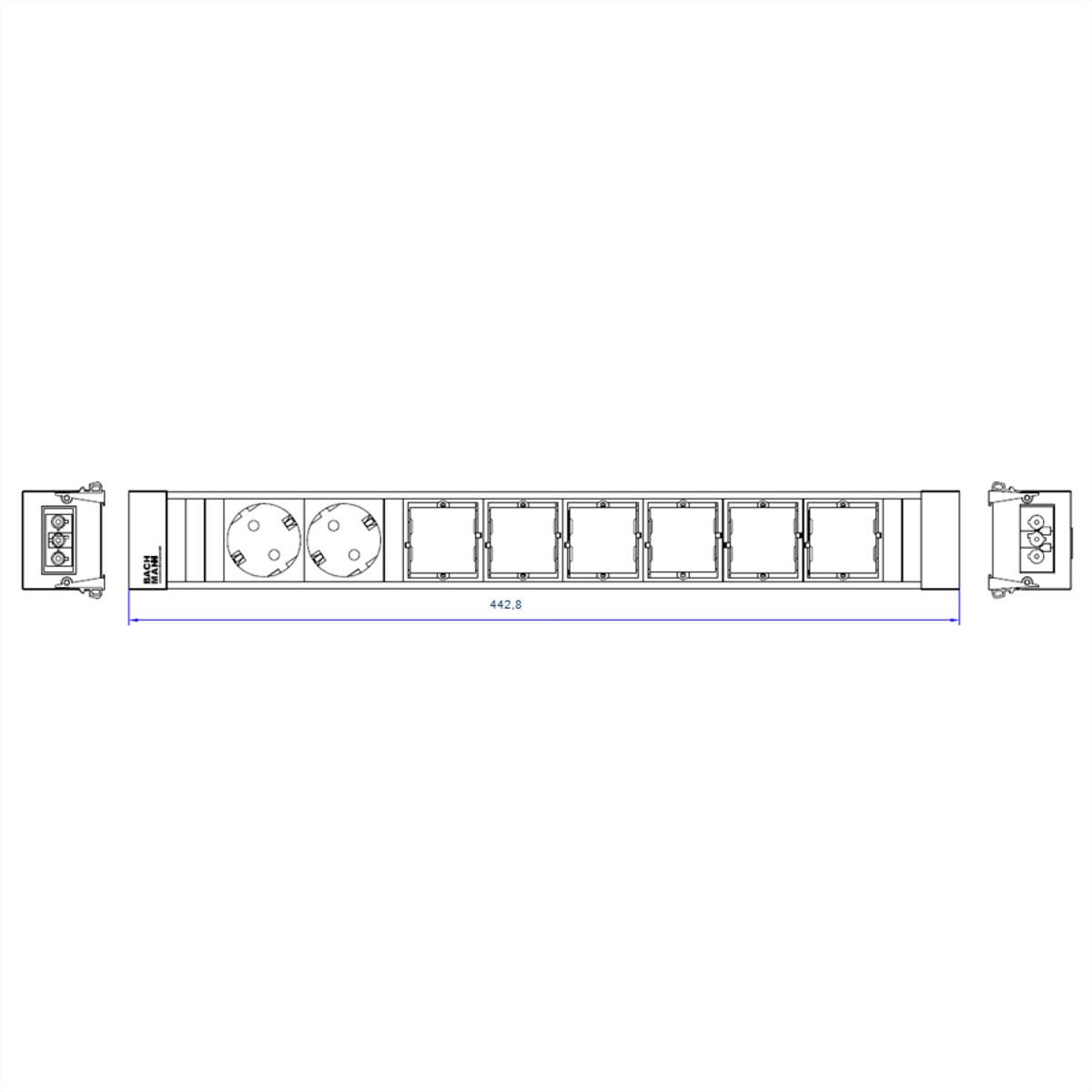 BACHMANN CONFERENCE TOP FRAME X-Large Einsatz 2x Schutzkontakt 6x ABD