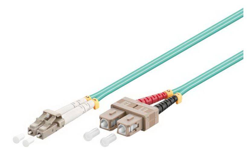 MicroConnect LC/UPC-SC/UPC 5m OM3 MM Duplex LSZH, OD: 2mm, 0.3dB Aqua