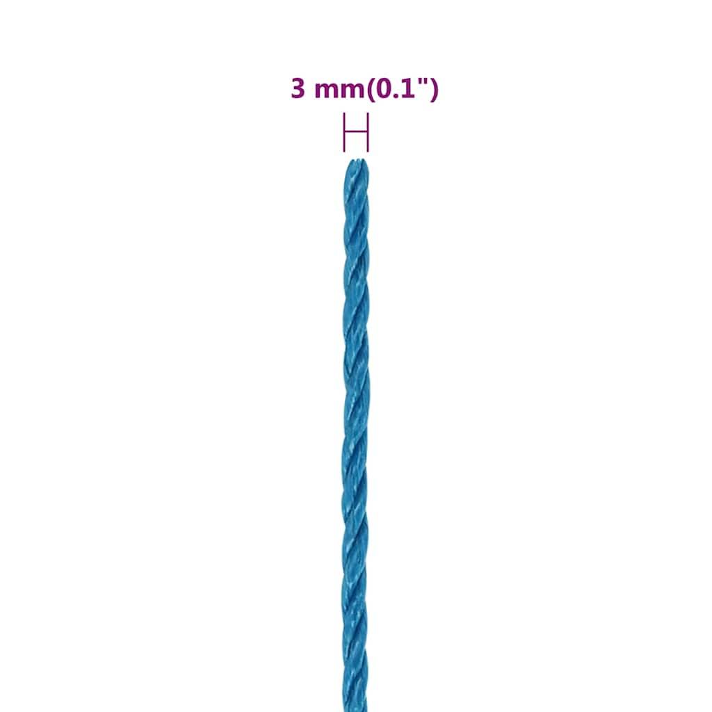 vidaXL Arbeitsseil Blau 3 mm 500 m Polypropylen