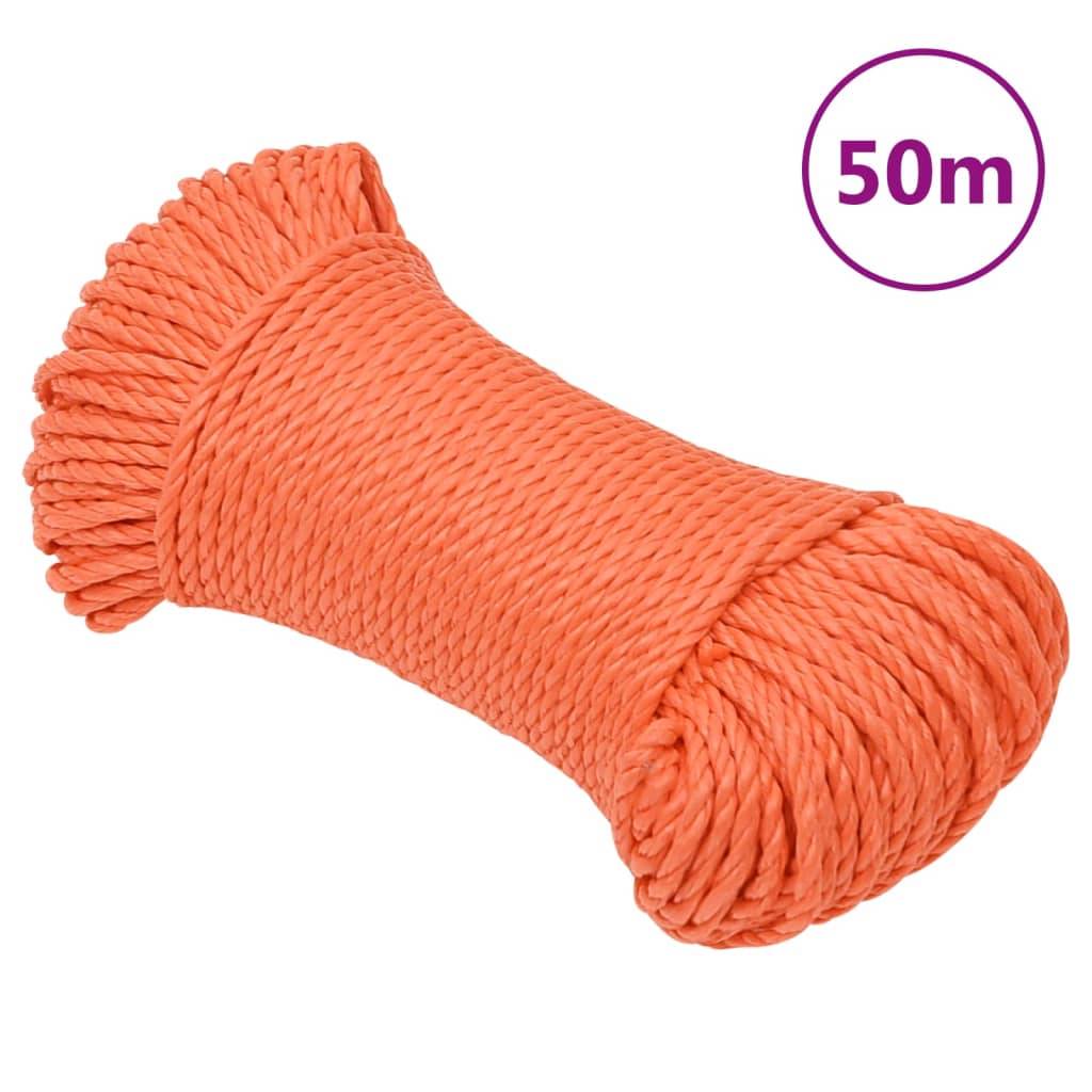 vidaXL Arbeitsseil Orange 6 mm 50 m Polypropylen