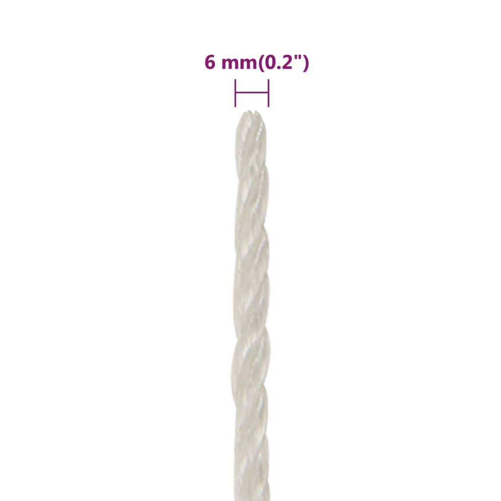 vidaXL Arbeitsseil Weiß 6 mm 250 m Polypropylen