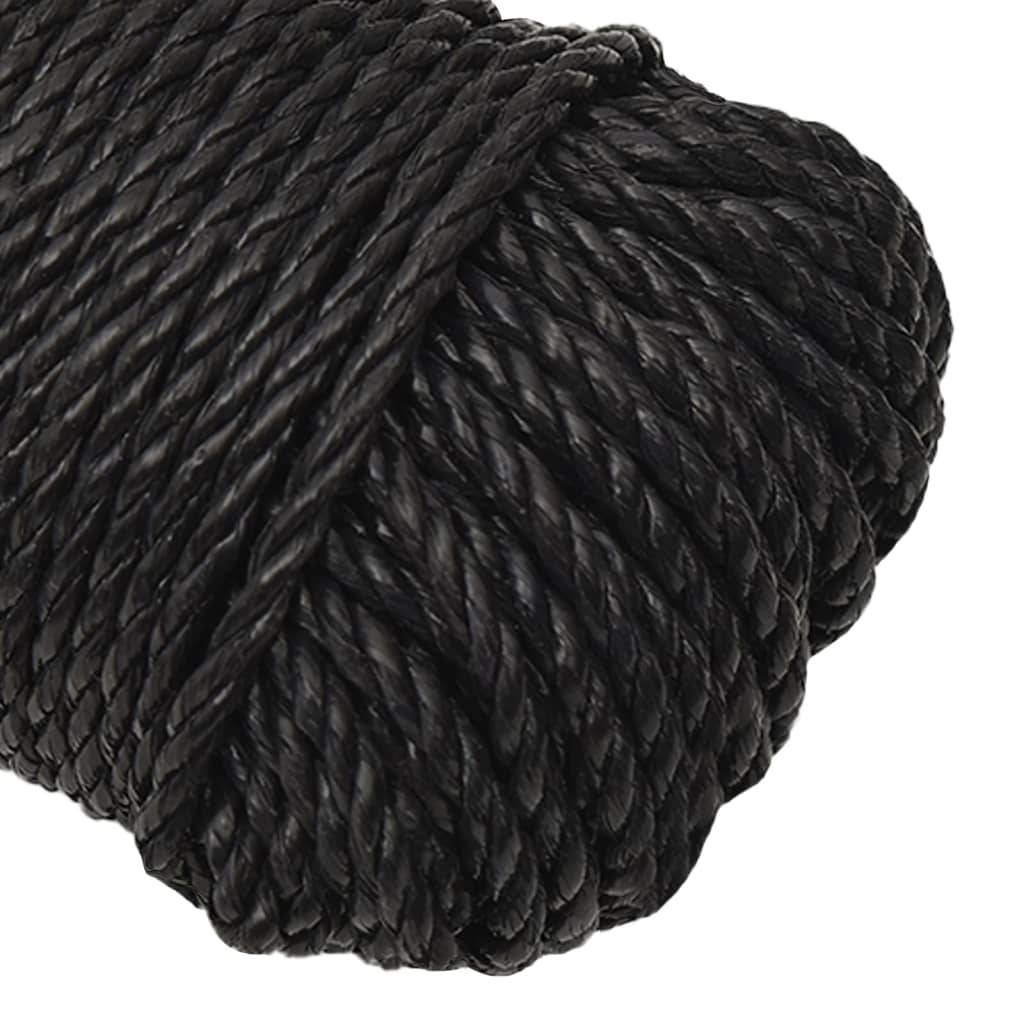vidaXL Arbeitsseil Schwarz 6 mm 50 m Polypropylen