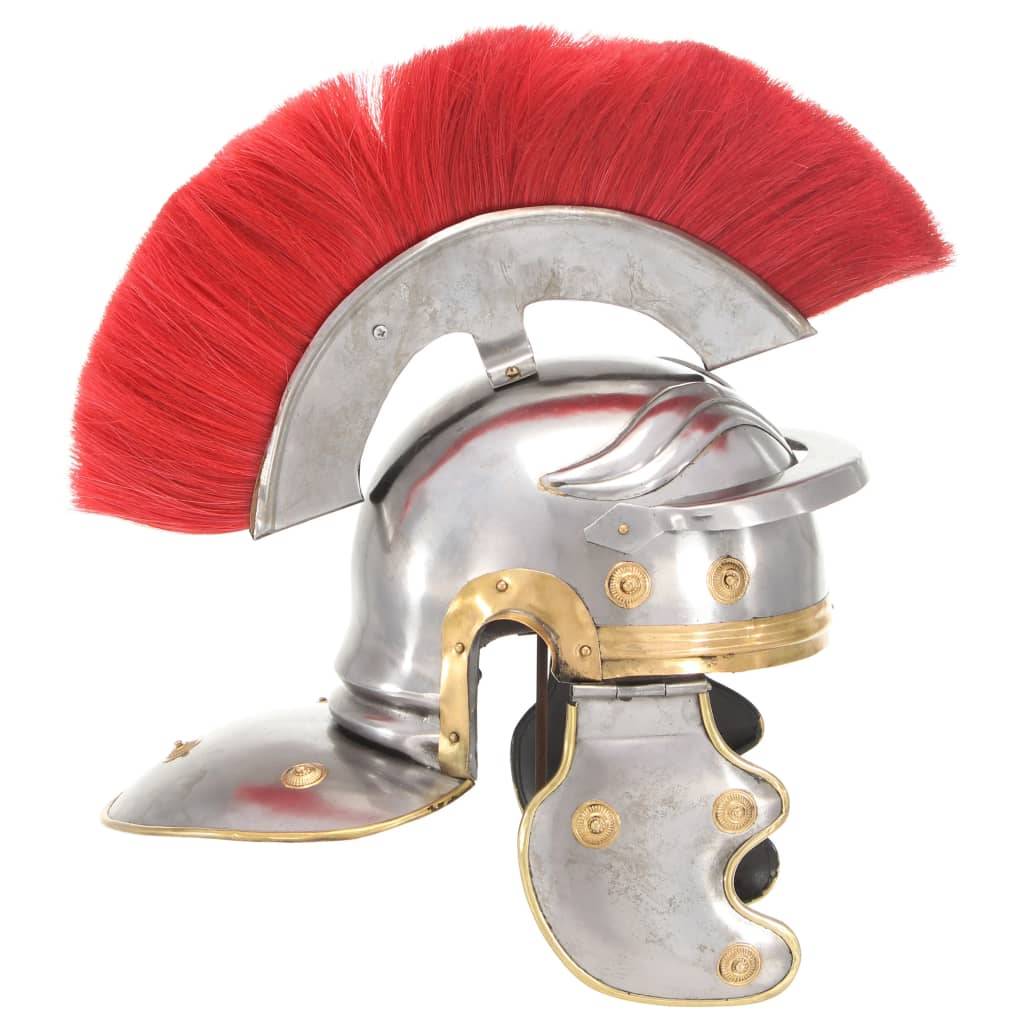 vidaXL Römischer Soldaten-Helm Antik Replik für LARP Silbern Stahl