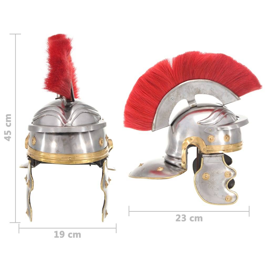 vidaXL Römischer Soldaten-Helm Antik Replik für LARP Silbern Stahl