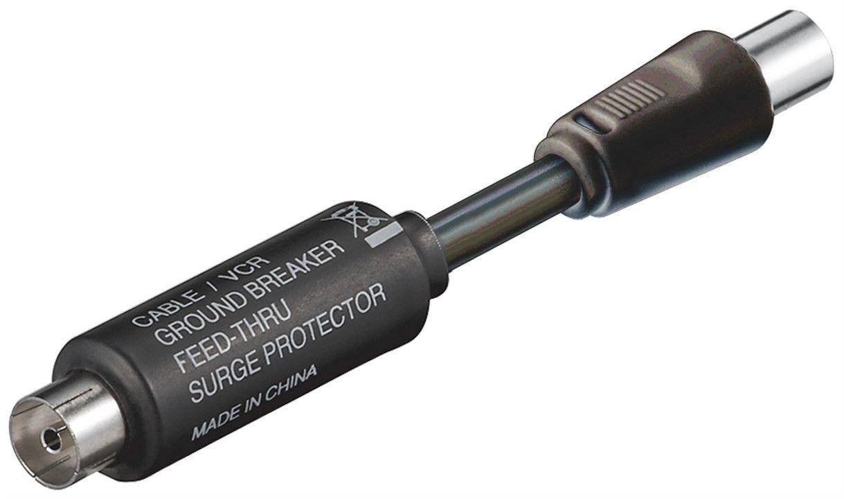 Mantelstromfilter, Koaxialstecker - Koaxialkupplung, schwarz