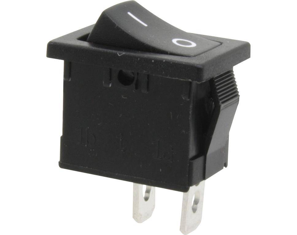 Wippschalter, 1-polig, schwarz, ON-OFF, IO Beschriftung