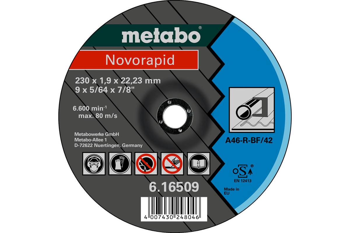 Metabo Novorapid 230 x 1,9 x 22,23 mm Stahl Trennscheibe Form 42