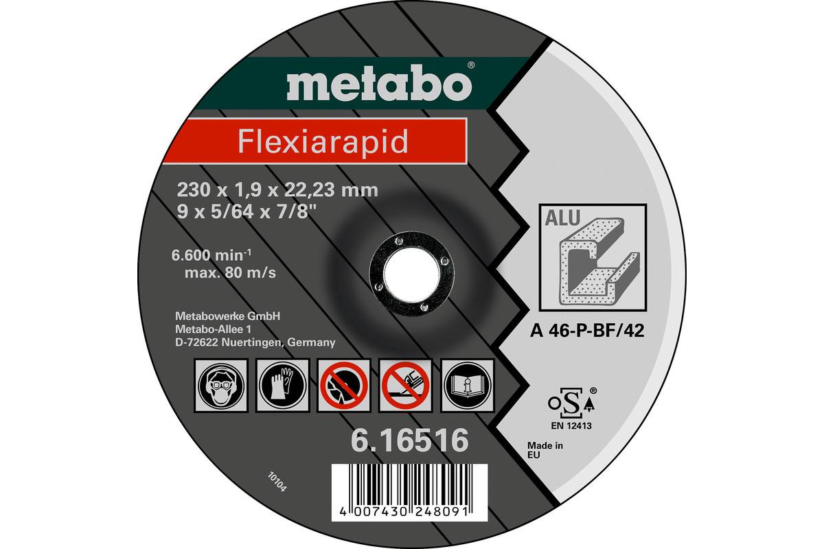 Metabo Flexiarapid 115 x 1 x 22,23 mm Alu Trennscheibe Form 41