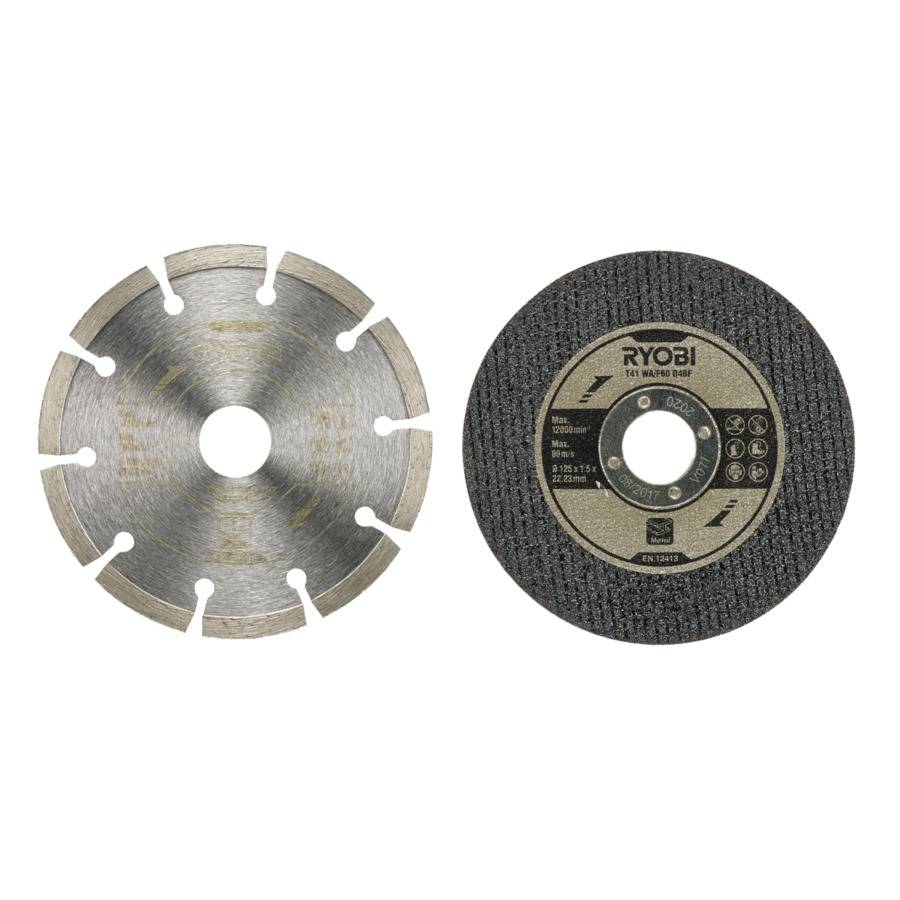 Ryob 125er Winkelschleifer- Set RAK6AGD1