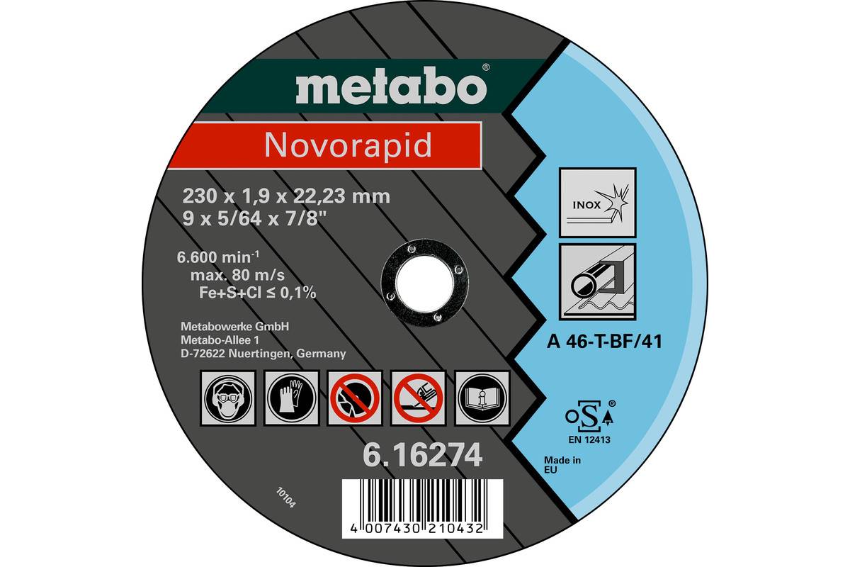 Metabo Novorapid 115 x 1 x 22,23 mm Inox Trennscheibe gerade