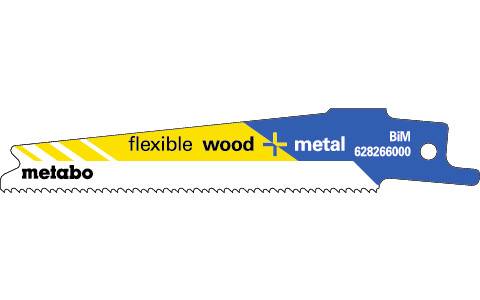 5 Säbelsägeblätter, Holz+Metall, Serie "flexible", 100x 0,9 mm, BiM, 1.41-1.81 mm/ 14-18 TPI (628266000)