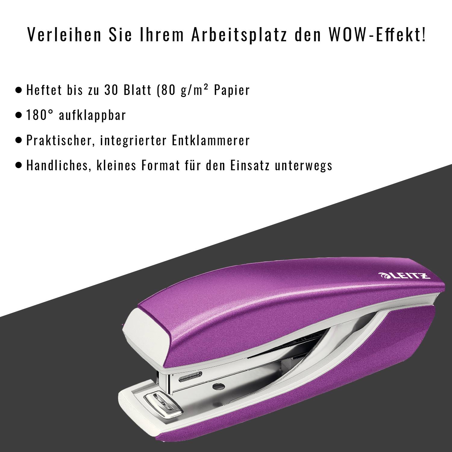 Leitz Heftgerät NeXXt 55021062 30Bl. Metall violett