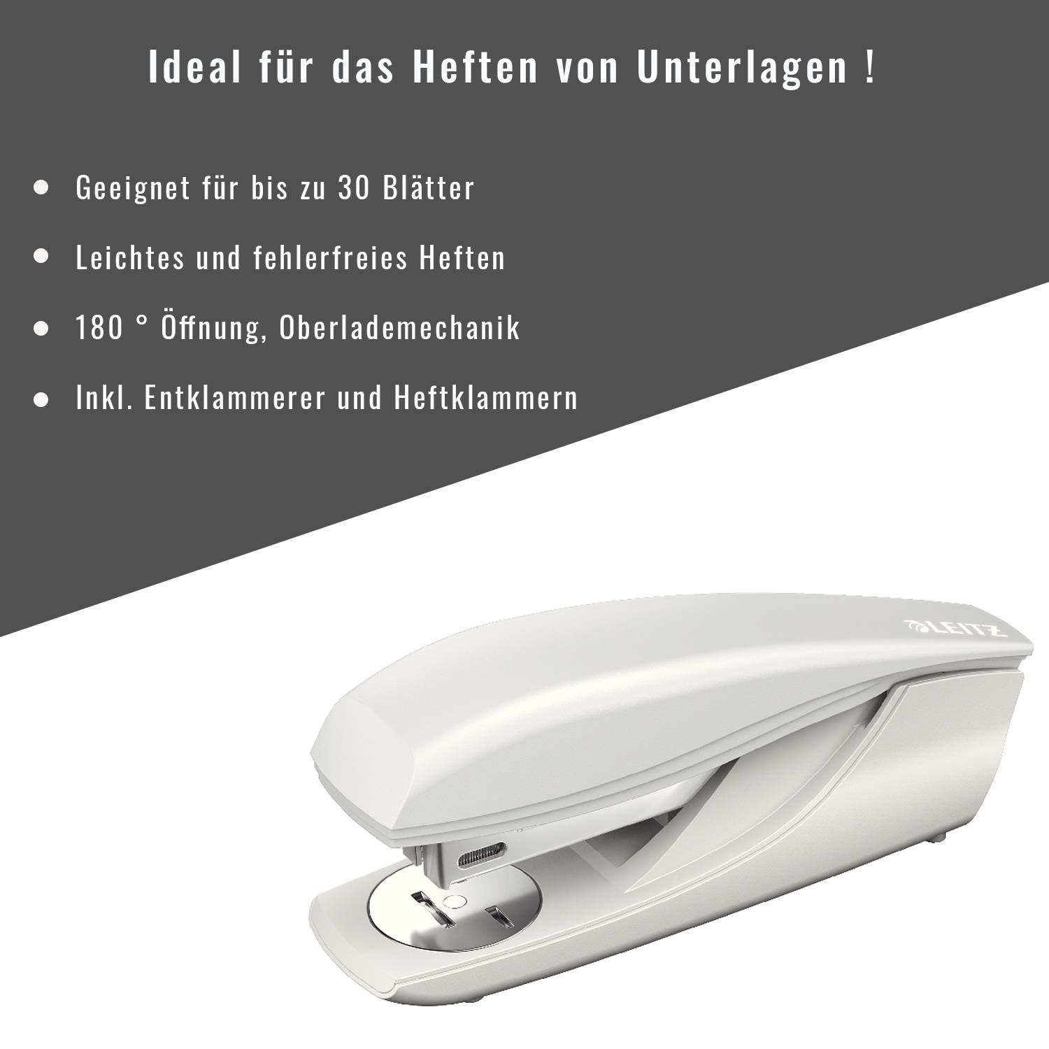 Leitz Heftgerät NeXXt 55000085 max. 30Blatt Metall/Kunststoff gr