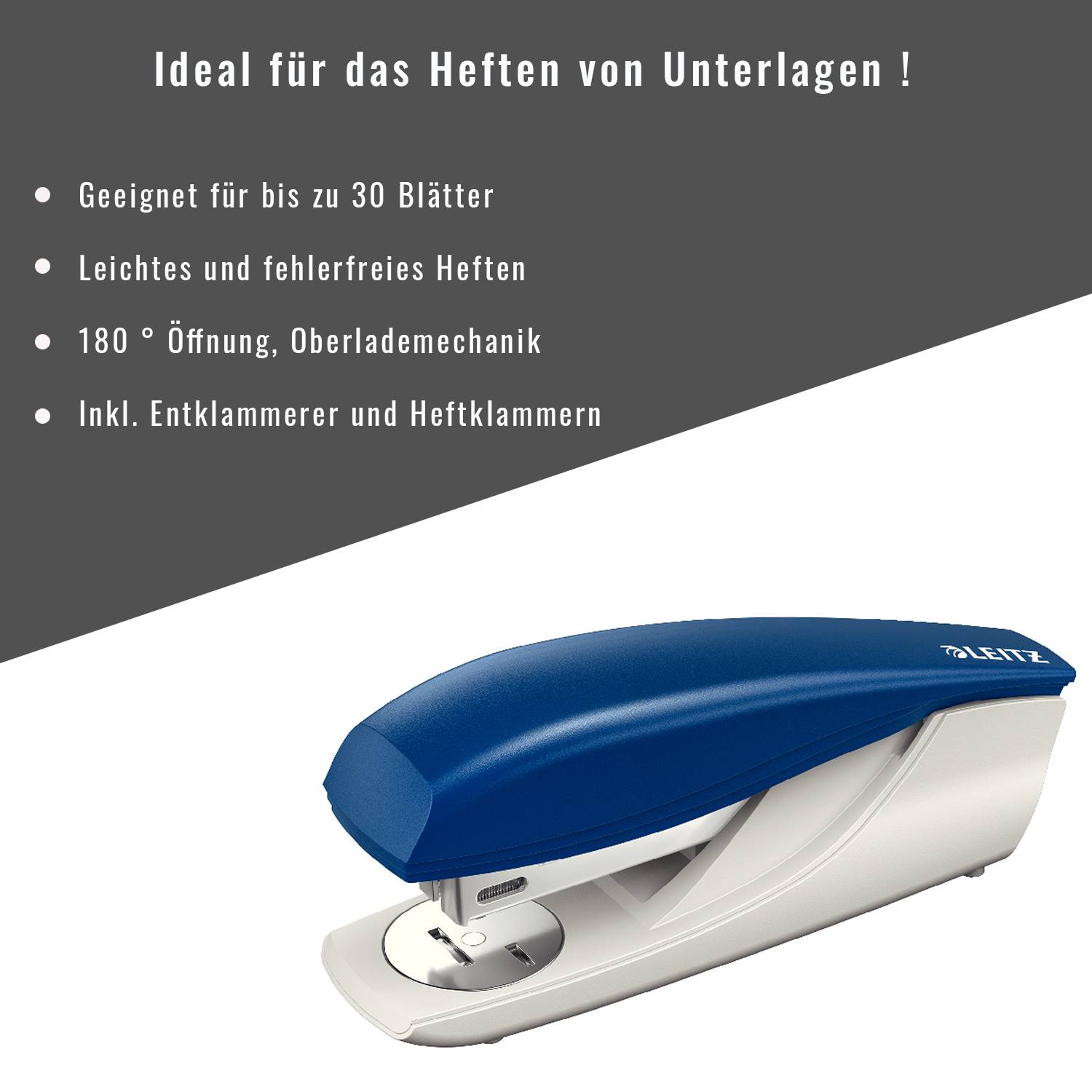 Leitz 5500 NeXXt 55000035 Heftgerät Blau Heftleistung: 30 Bl. (80 g/m²)