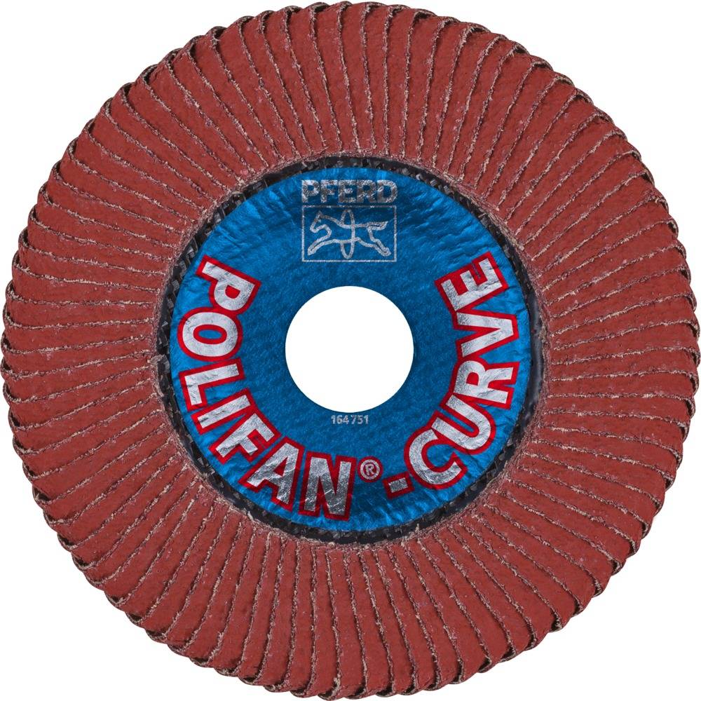 Fächerscheibe POLIFAN® A SGP CURVE ALUD.125mm K.40 radial Alu.NK Ausf.L PFERD