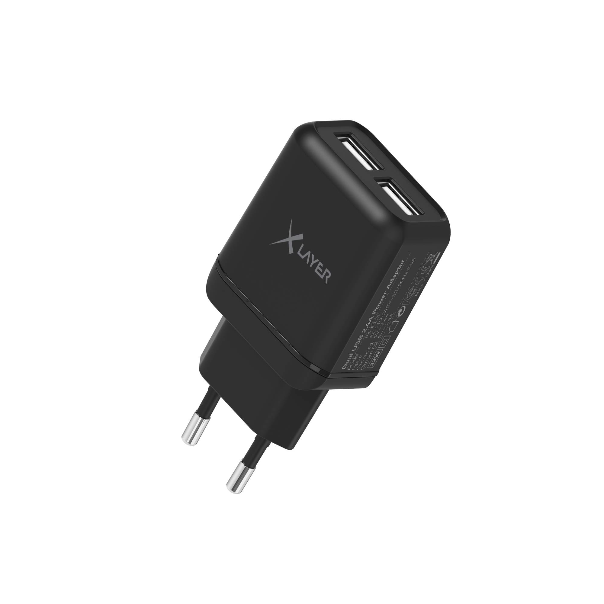 Ladegerät XLayer Dual USB 5V/2.4A Black