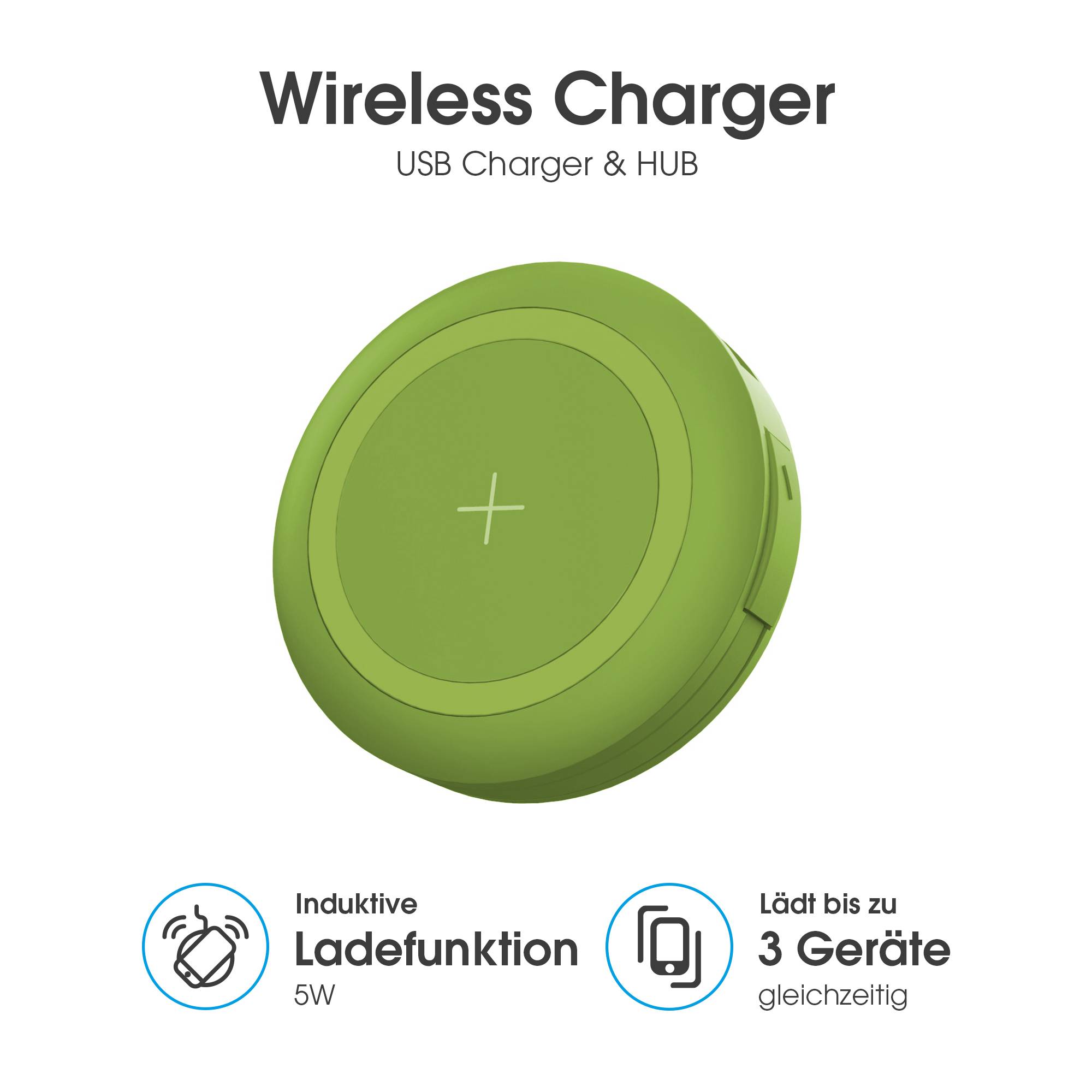 Ladegerät XLayer Colour Line Wireless Charger 5W Green