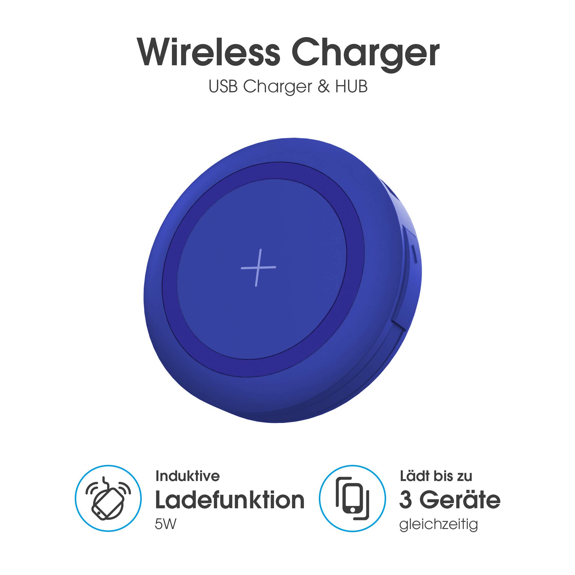 Ladegerät XLayer Colour Line Wireless Charger 5W Blue