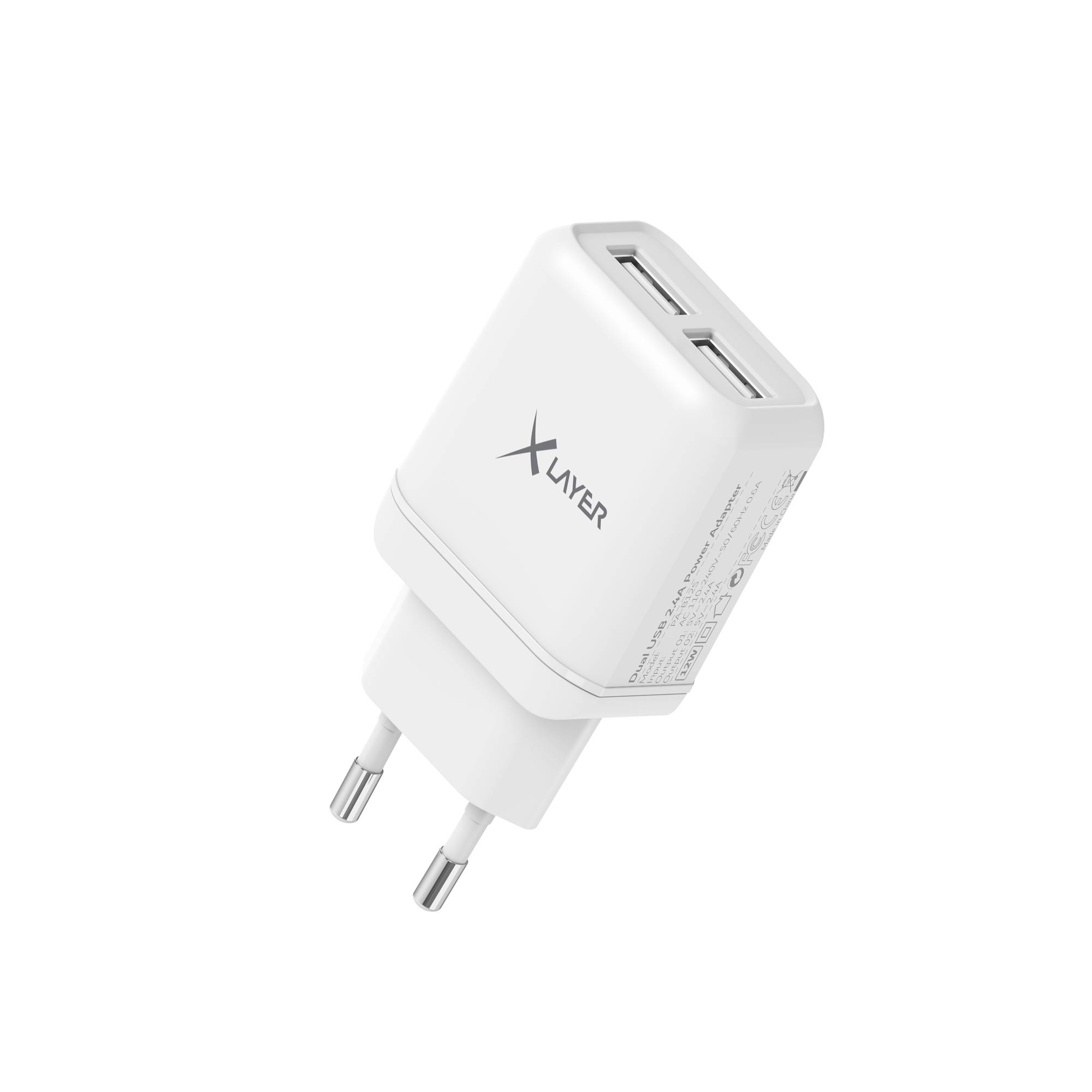 Ladegerät XLayer Dual USB 5V/2.4A White