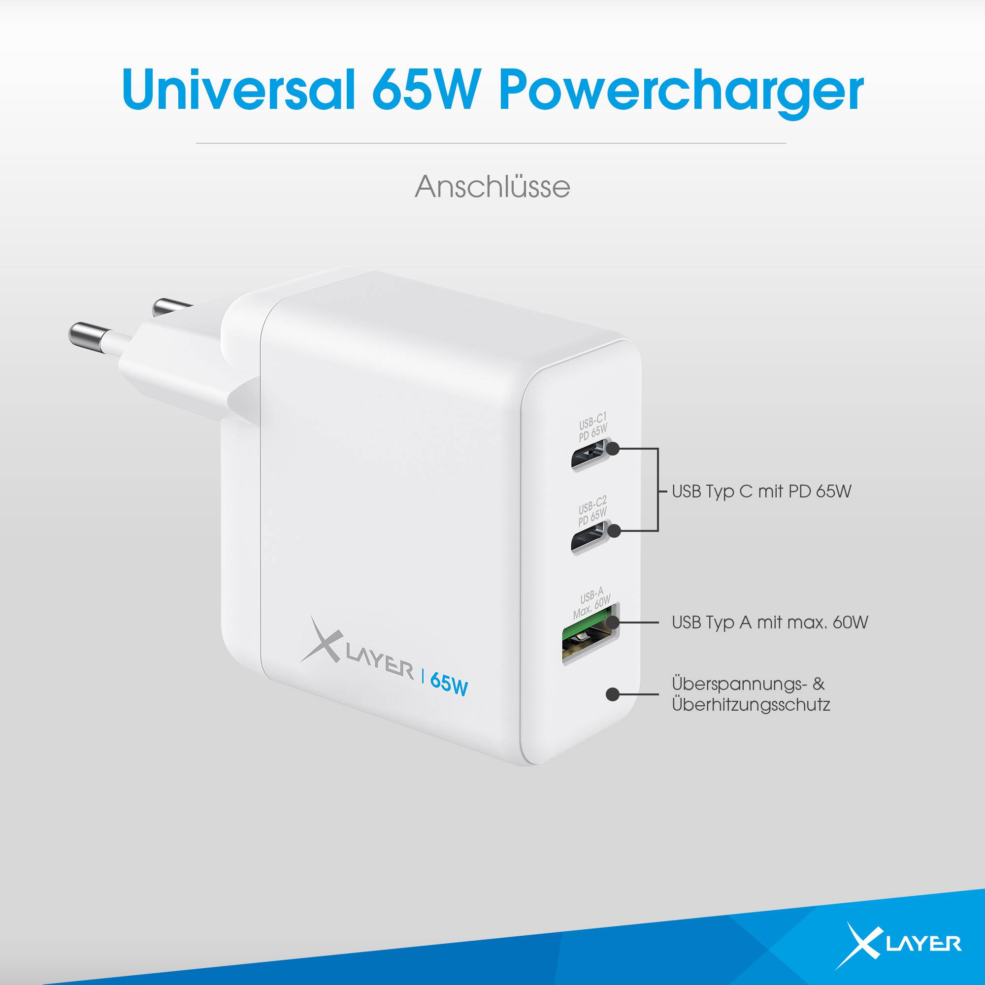 XLayer Powercharger 65W USB Typ C White