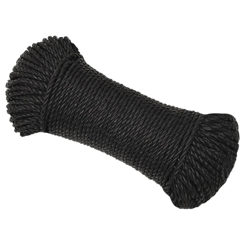 vidaXL Arbeitsseil Schwarz 6 mm 250 m Polypropylen