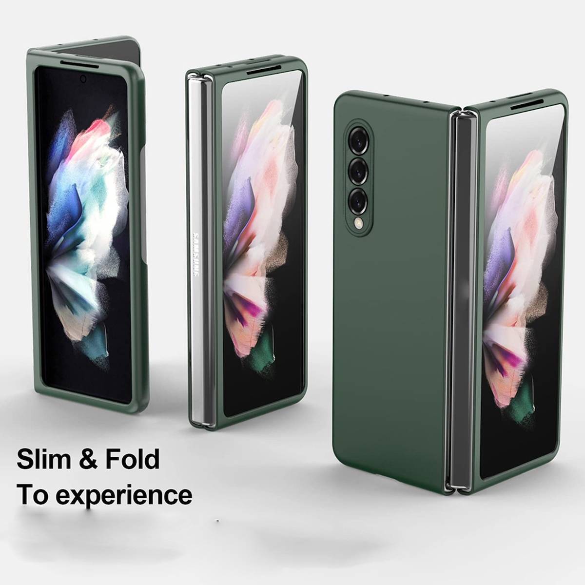 Für Samsung Galaxy Z Fold4 5G Design Cover Handy Tasche Hülle Etuis Muster Grün