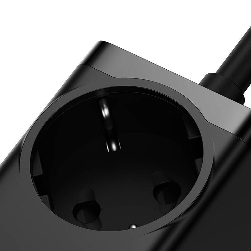 Baseus GaN3 Pro Wandladegerät / Powerstrip 2xUSB + 2xUSB-C + AC, 100W (schwarz)