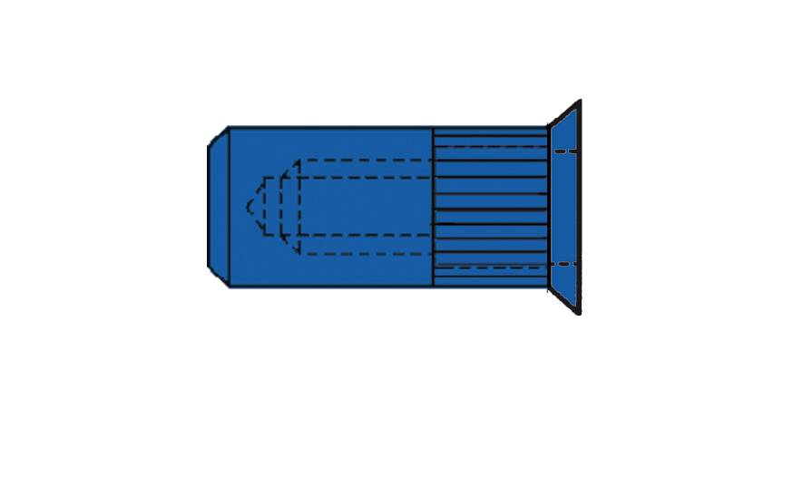 CAP-Blindnietmuttern Stahl Senkkopf M 8 x 11 x 27,5