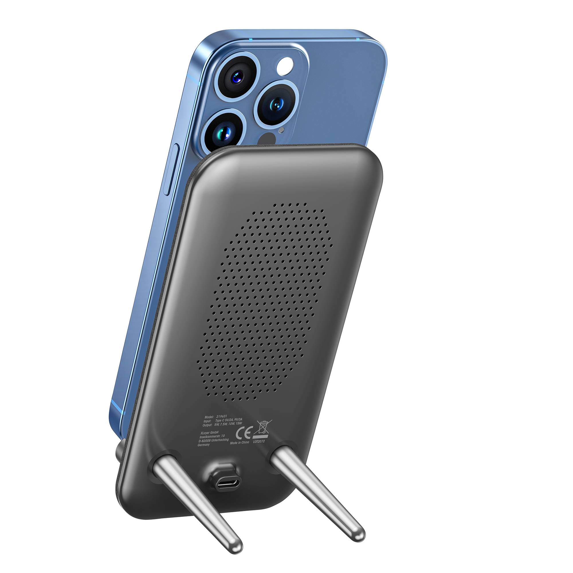 XLayer Induktive Ladestation 15W Qi-zertifiziert Dark Grey