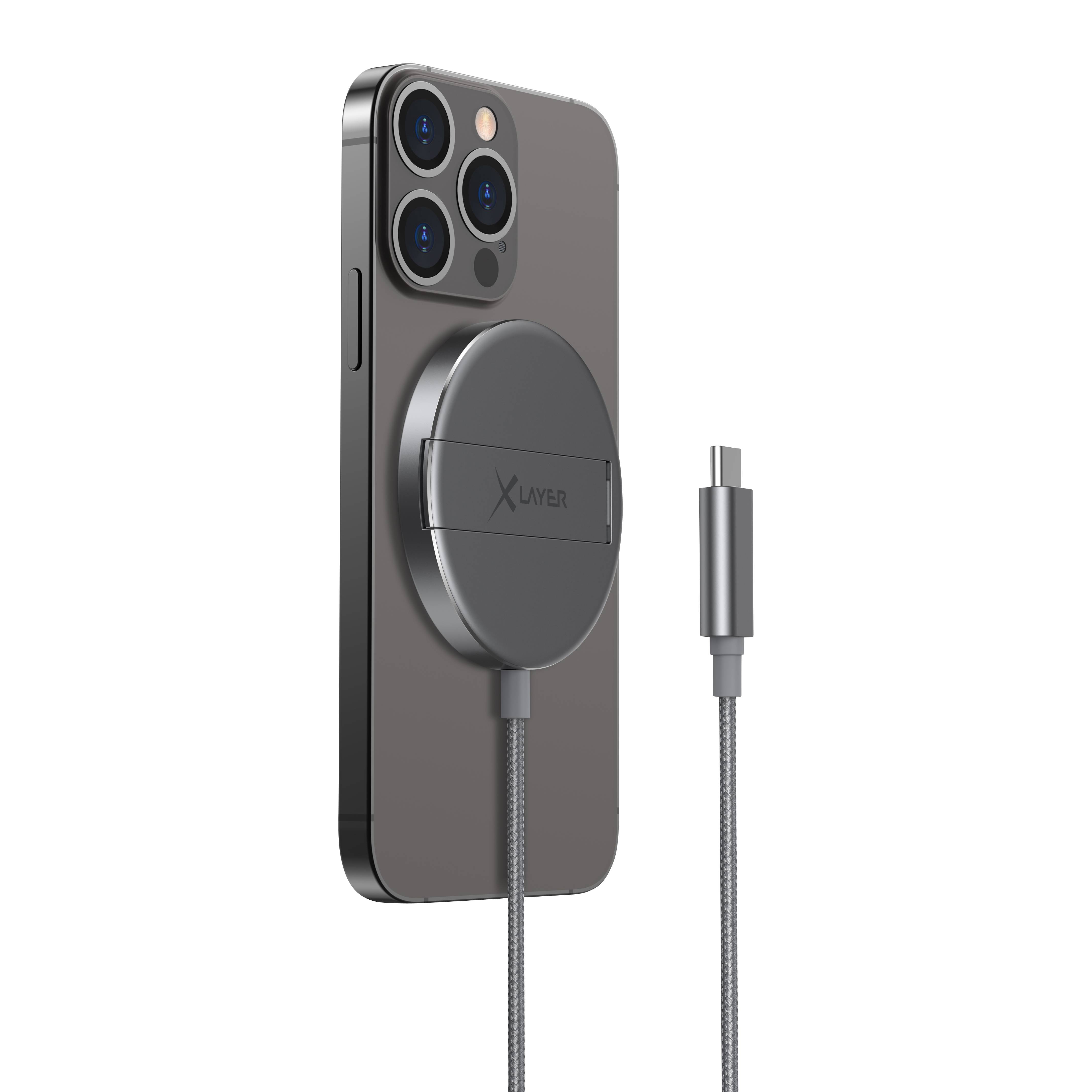 XLayer MagFix Pro Wireless Charging Stand magnetisch 15W Space Grey