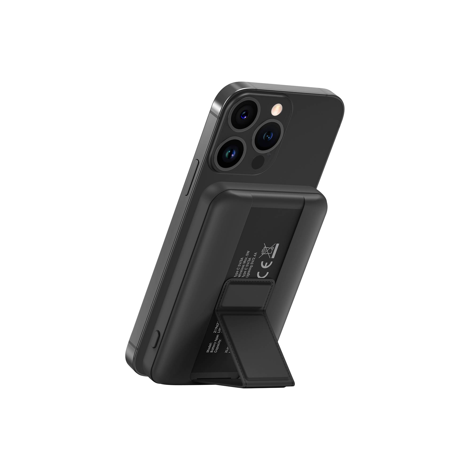 XLayer MagFix Pro 2-in-1 Powerbank mit Standfuß 5.000 mAh Schwarz