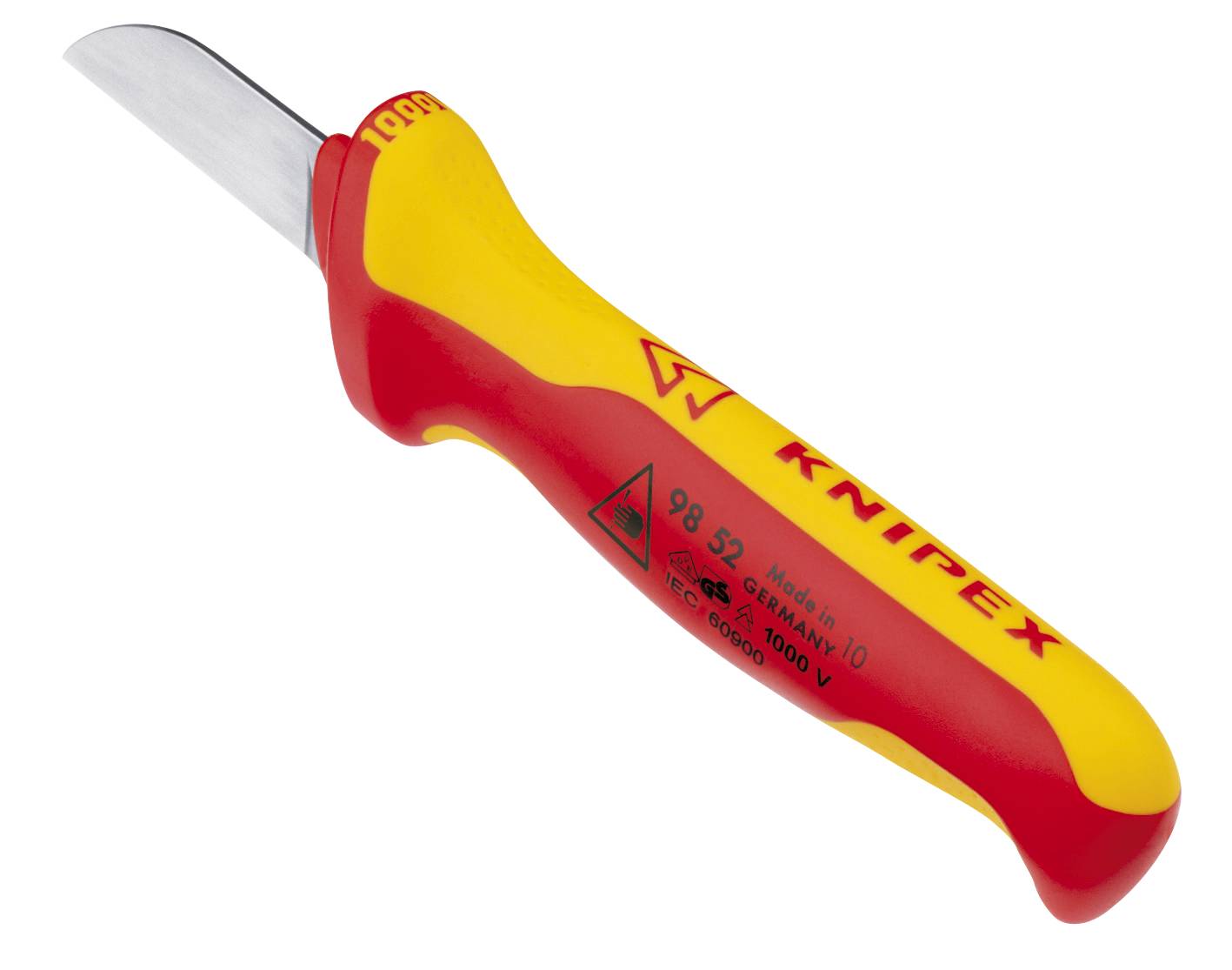 KNIPEX 98 52 SB Kabelmesser isolierender Mehrkomponenten-Griff, VDE-geprüft 190 mm (SB-Karte/Blister)