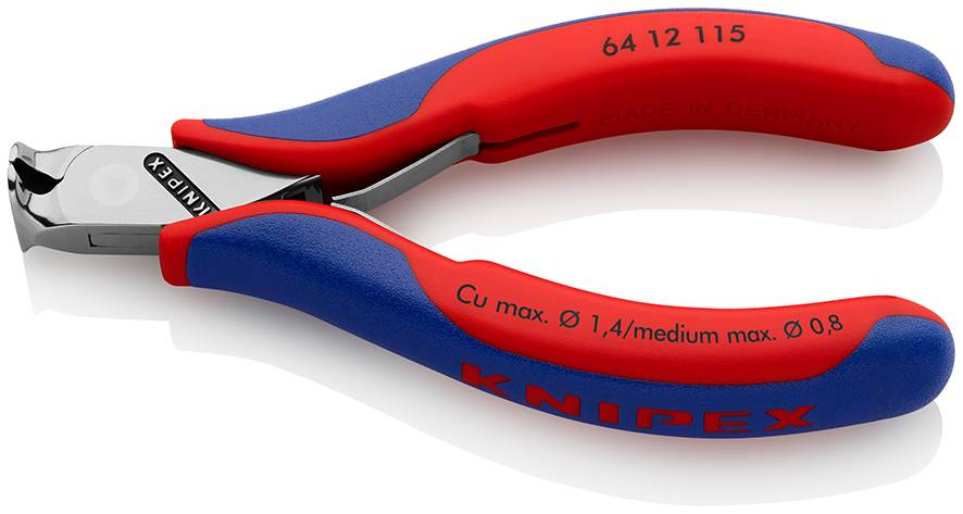 Knipex 64 12 115 Elektronik- u. Feinmechanik Vornschneider mit Facette 115mm