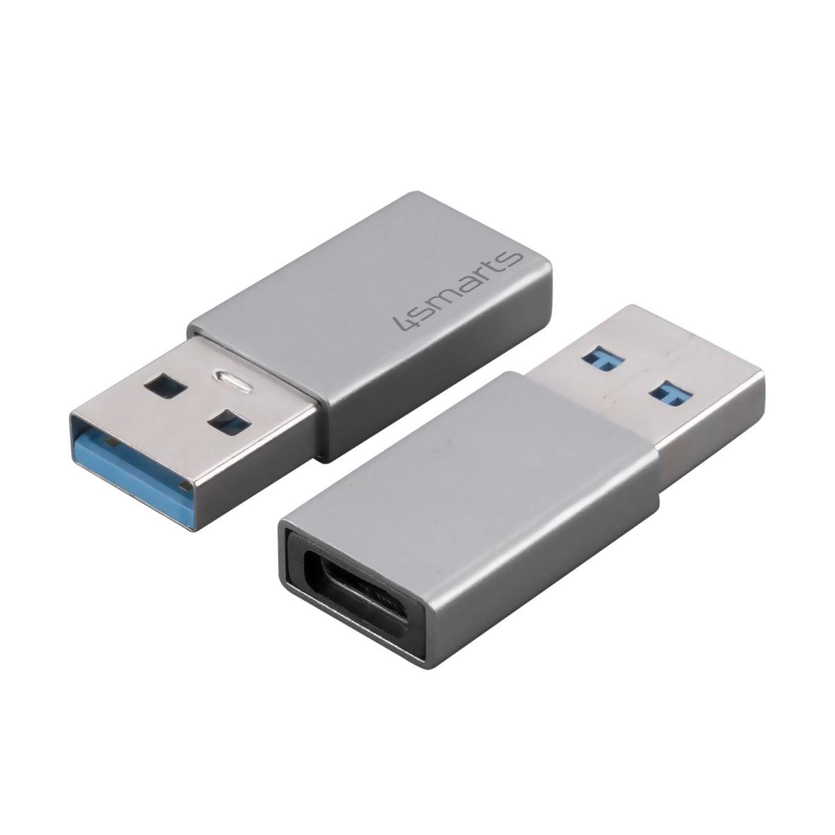4smarts 540275, USB Typ-A, USB Typ-C, Männlich, Grau, Passiv, 5 Gbit/s