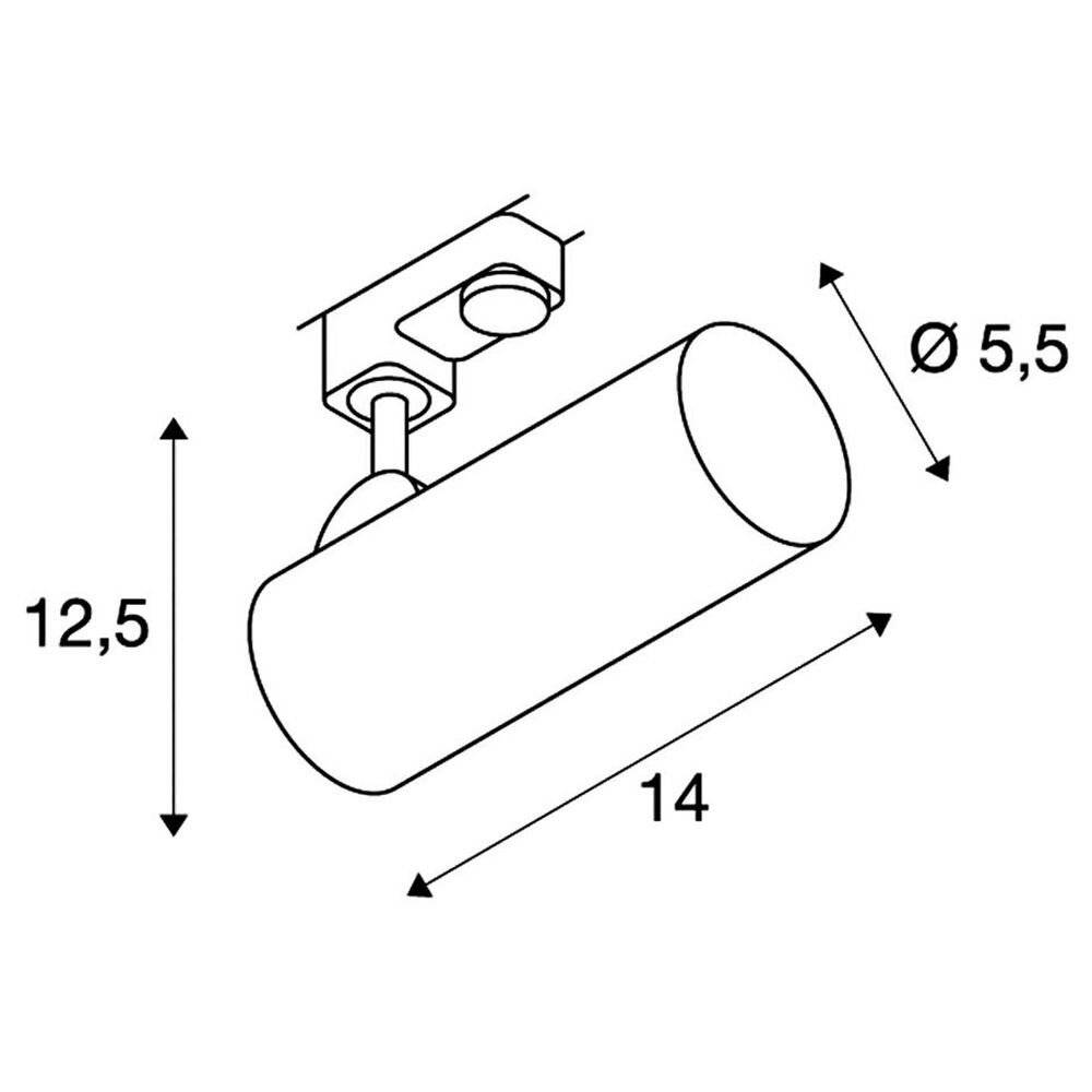 SLV Hochvolt-Schienensystem-Leuchte 11W Schwarz
