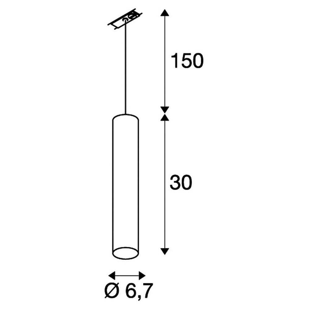 SLV Enola 143960 Hochvolt-Schienensystem-Leuchte 1phasig GU10 50W LED Schwarz