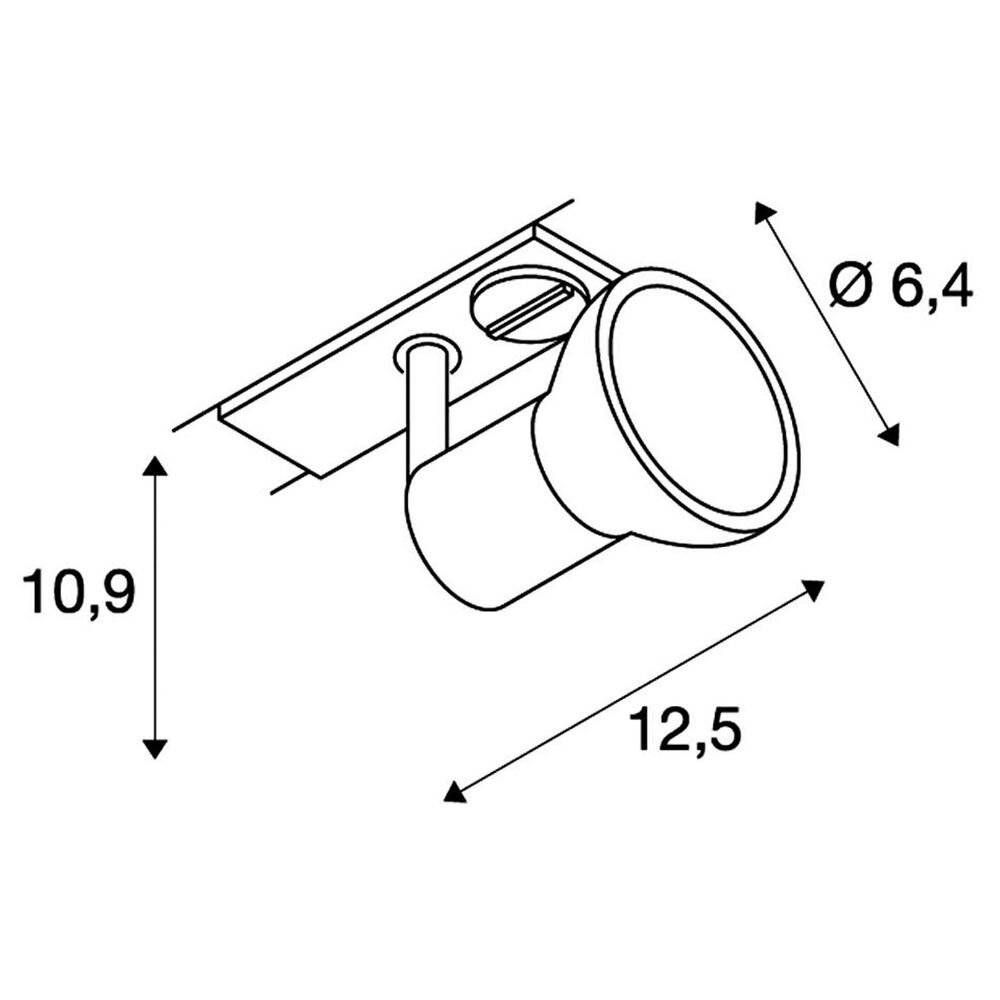 SLV Puria 143451 Hochvolt-Schienensystem-Leuchte 1phasig GU10 50W Halogen, LED Weiß