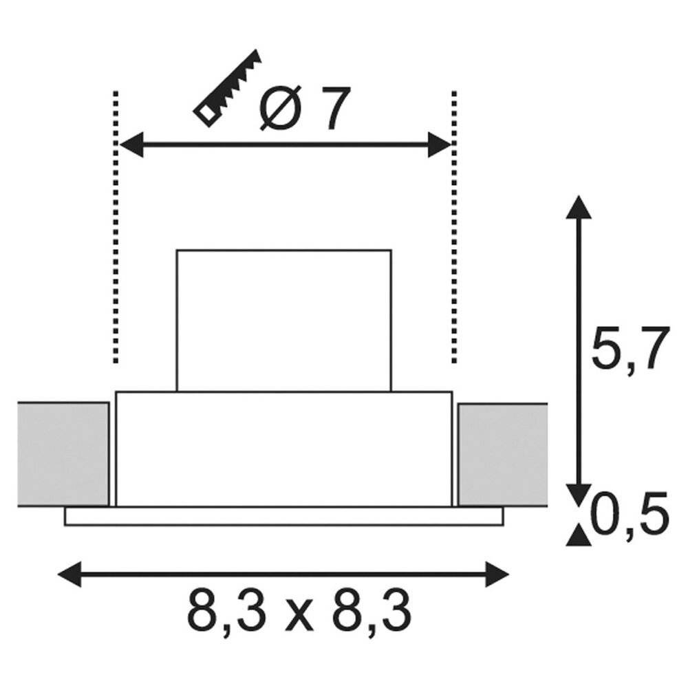 SLV 114450 Patta-F LED-Einbauleuchte LED LED fest eingebaut 12W Schwarz (matt)