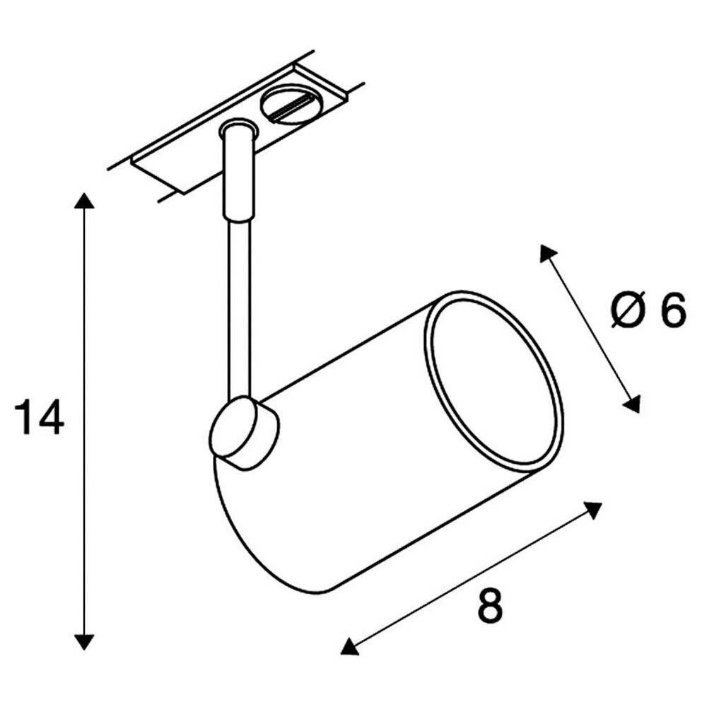 SLV Bima I 143442 Hochvolt-Schienensystem-Leuchte 1phasig GU10 50W Halogen Silber