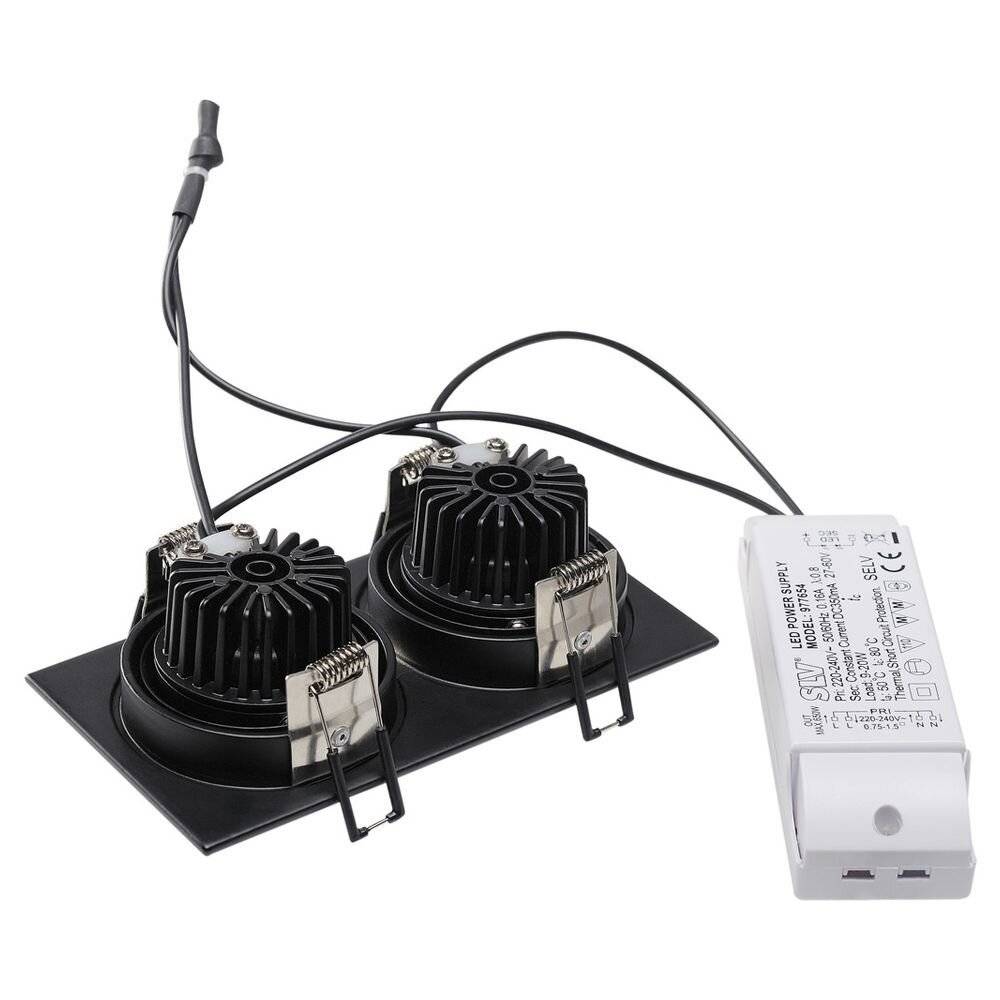 SLV 113890 New Tria LED-Einbauleuchte LED LED fest eingebaut 12W Schwarz (matt)
