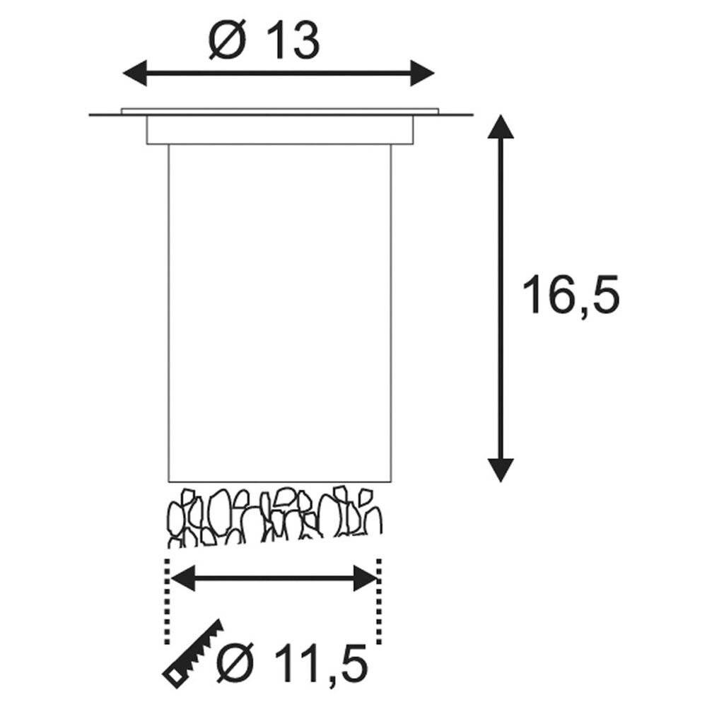 SLV Dasar 115 229320 Außeneinbauleuchte GU10 Halogen 35 W Aluminium