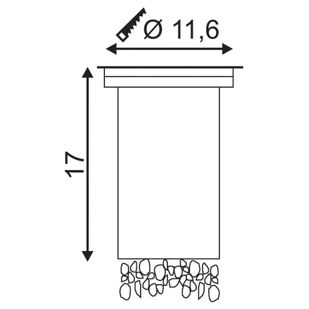 SLV Dasar Exact 228430 Außeneinbauleuchte GU10 Halogen 35 W Edelstahl