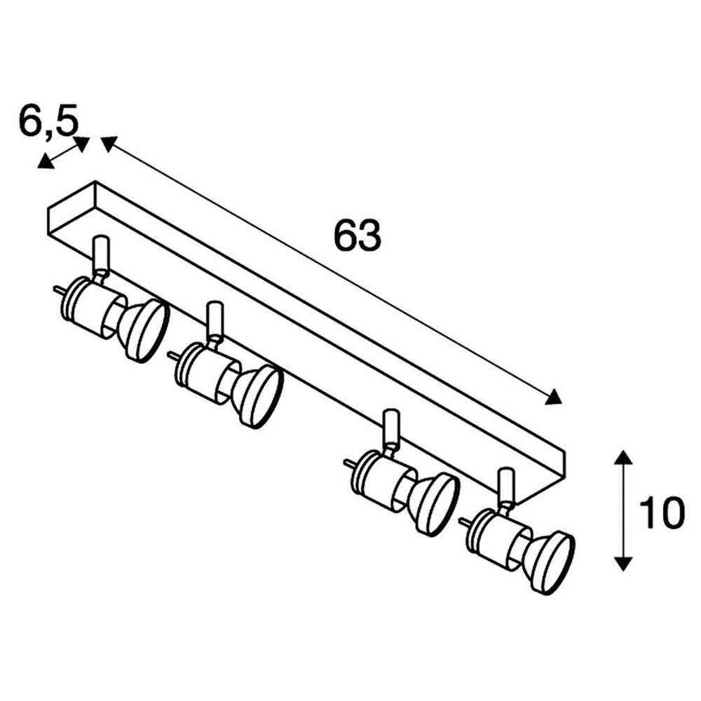 SLV Asto Spot IV 147444 Deckenstrahler Halogen GU10 300W Aluminium (gebürstet)