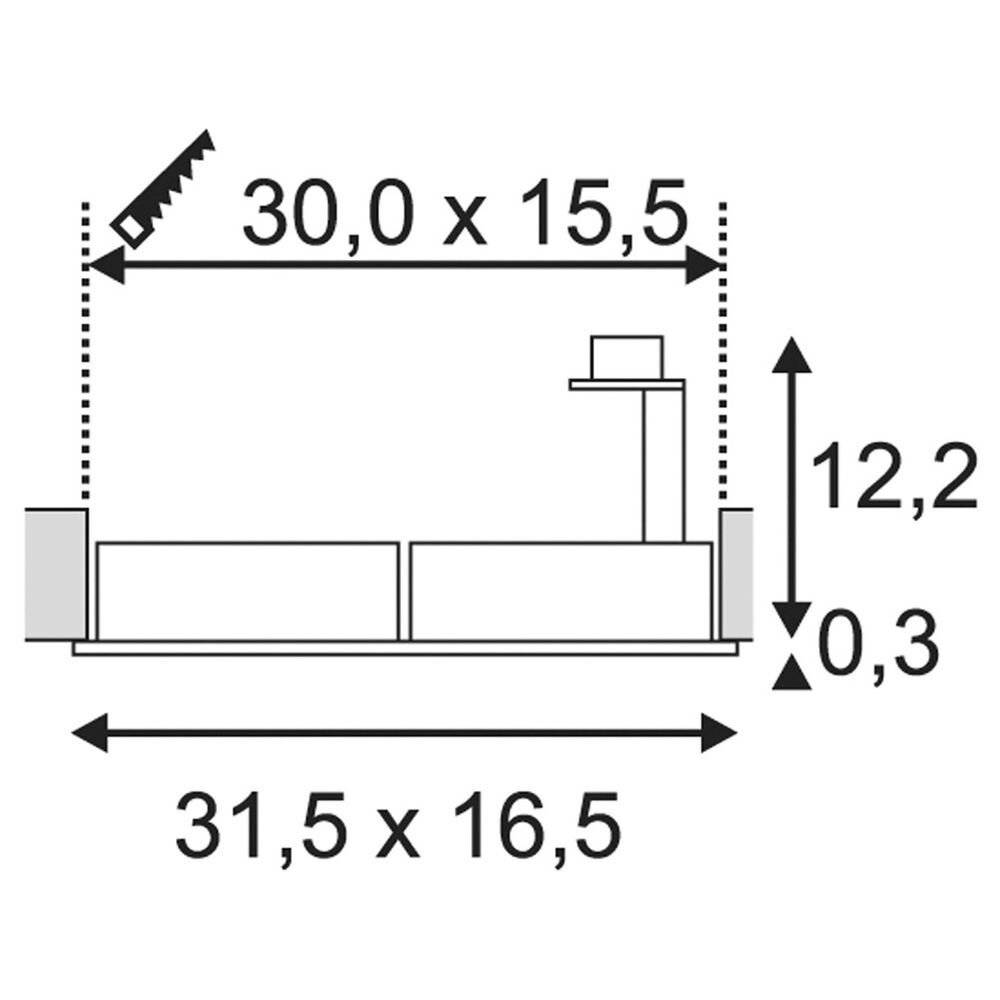 SLV 113841 New Tria 1 Einbauleuchte Halogen, LED GU10 150W Weiß (matt)