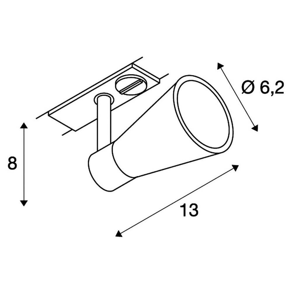SLV 144204 Hochvolt-Schienensystem-Leuchte GU10 Silber-Grau