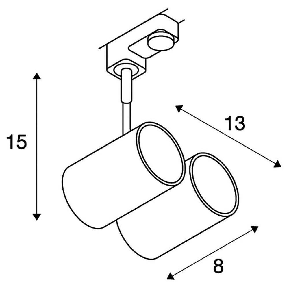 SLV Bima II Hochvolt-Schienensystem-Leuchte 3phasig GU10 100 W Halogen, LED Weiß (matt)
