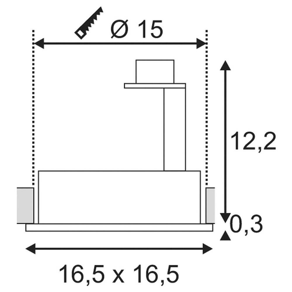 SLV 113541 New Tria 1 Einbauleuchte Halogen, LED GU10 75 W Weiß (matt)