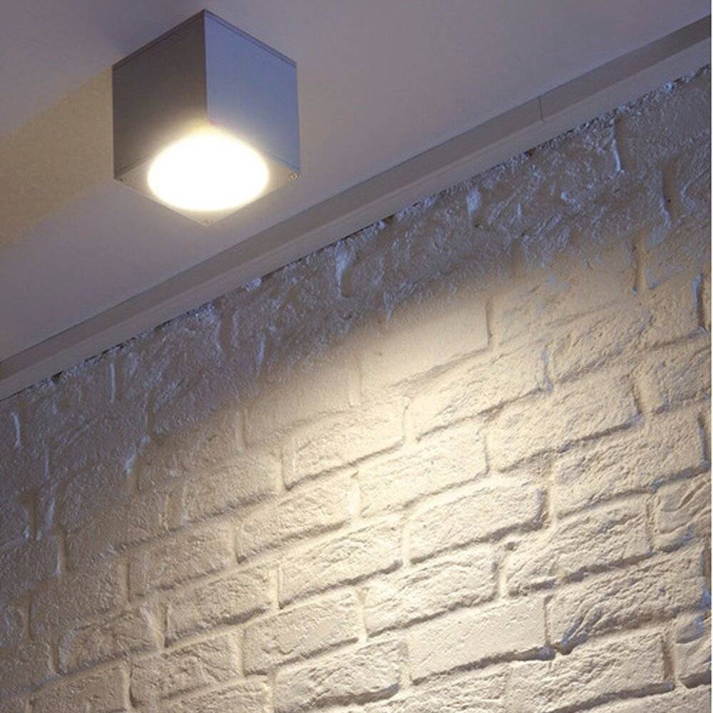 SLV 229554 Big Theo Außendeckenleuchte Halogen, LED GU10 75 W Silber-Grau