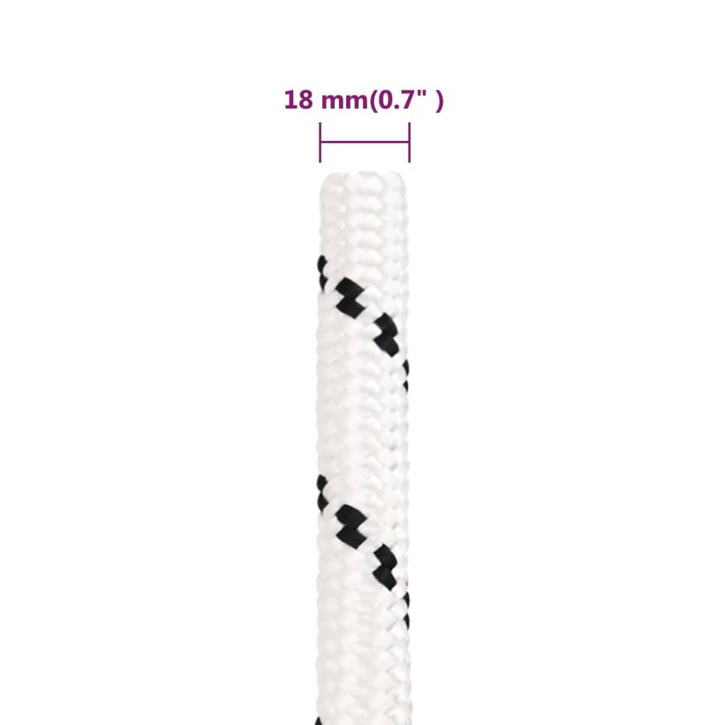 vidaXL Arbeitsseil Weiß 18 mm 100 m Polyester