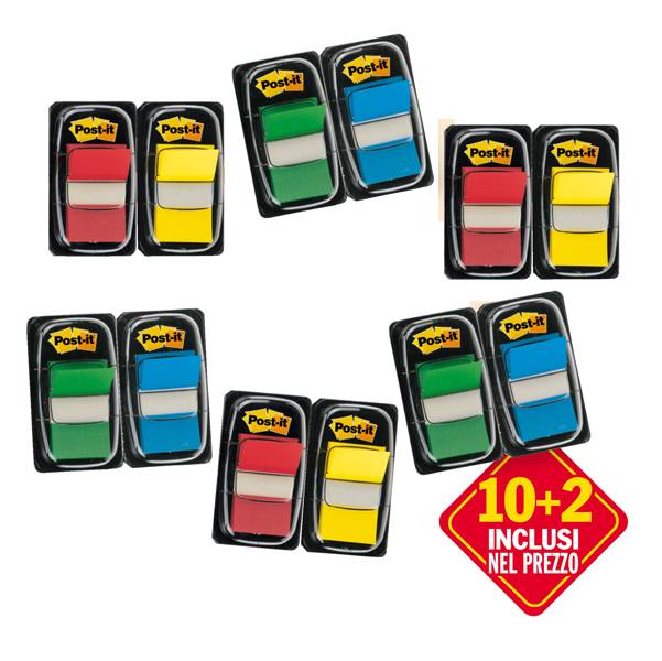 3M Post-it Index 680-P12 - Index-Streifen mit Spender - 25.4 x 43.2 mm - 600